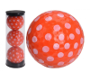 Legend golfballen in cadeaukoker - oranje met witte stip