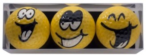 Golfballen met opdruk - smiley faces