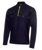 Calvin Klein Braid half-zip Sweater - navy with yellow