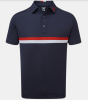 Footjoy Stretch Pique Polo - Navy with White/Red