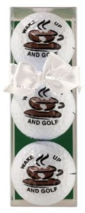 golfballen met opdruk kop koffie