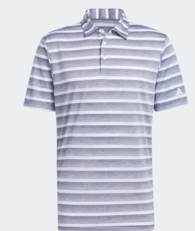Adidas - Twee kleuren streep Polo - gris/wit