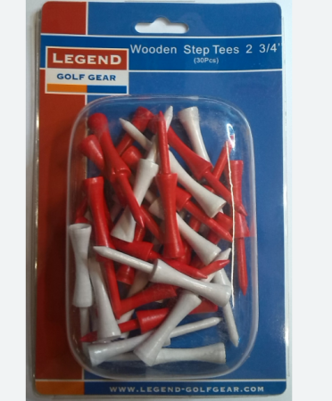 Legend houten tees - 2" (25mm) - wit/rood