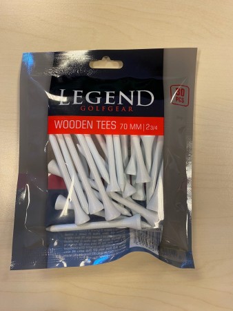 Legend houten tees - 2 3/4" (70mm) - wit