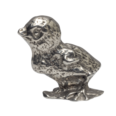 Tinnen birdie op voet - klein, hoog model